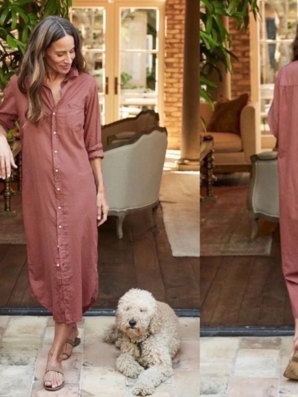 Frank &‎ Eileen Dress Rory Maxi Shirt dress Long Sleeve Organic Cotton